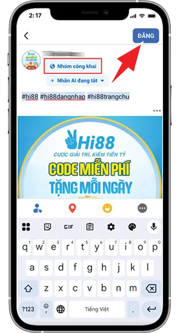 Bước 4: Chọn chia sẻ trên các nhóm → kèm hashtag → Đăng → Hoàn thành